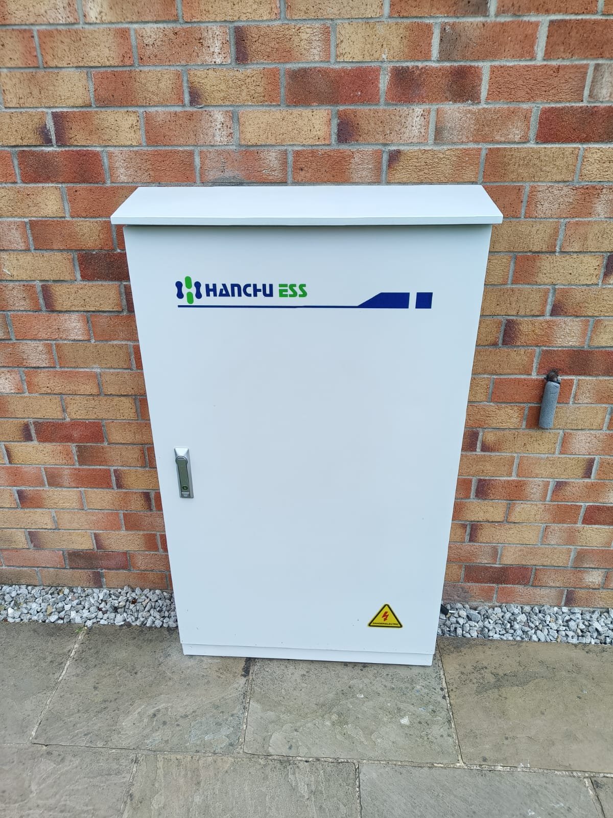 Commercial solar battery storage unit installed at a hospitality venue, helping hotels, restaurants and leisure businesses store renewable energy and reduce electricity costs.