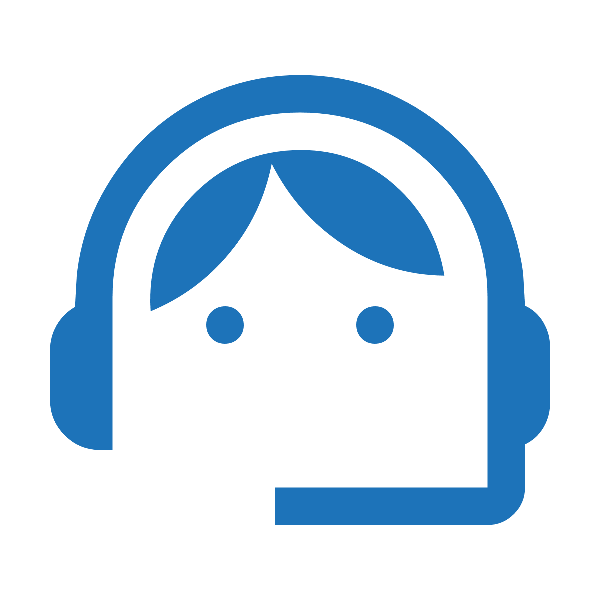 Icon of a person wearing a headset with a microphone, representing customer support or call center.