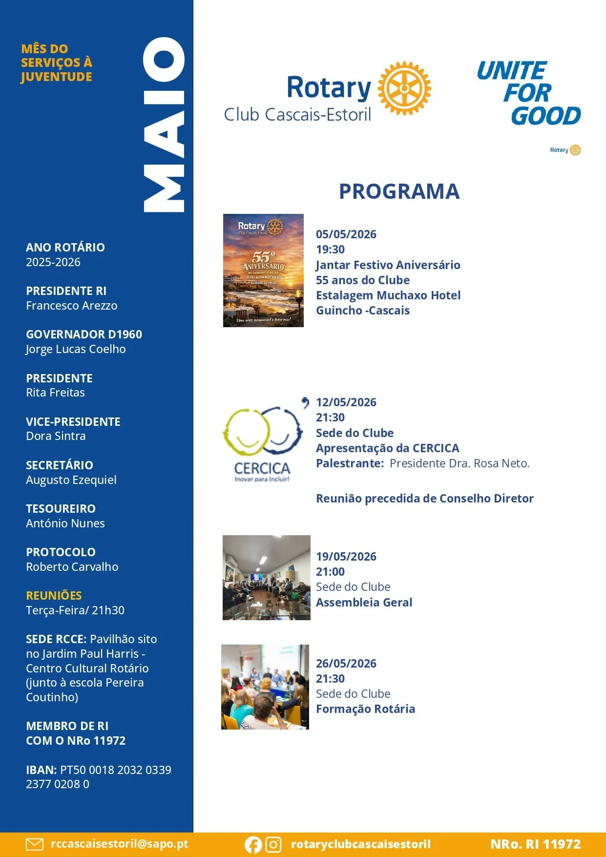PROGRAMA DO MÊS DE MAIO 2026