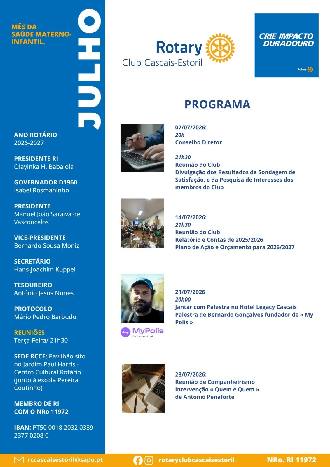 PROGRAMA DO MÊS DE JULHO 2026 