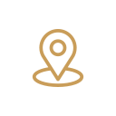 Icon of a location pin with a circular center