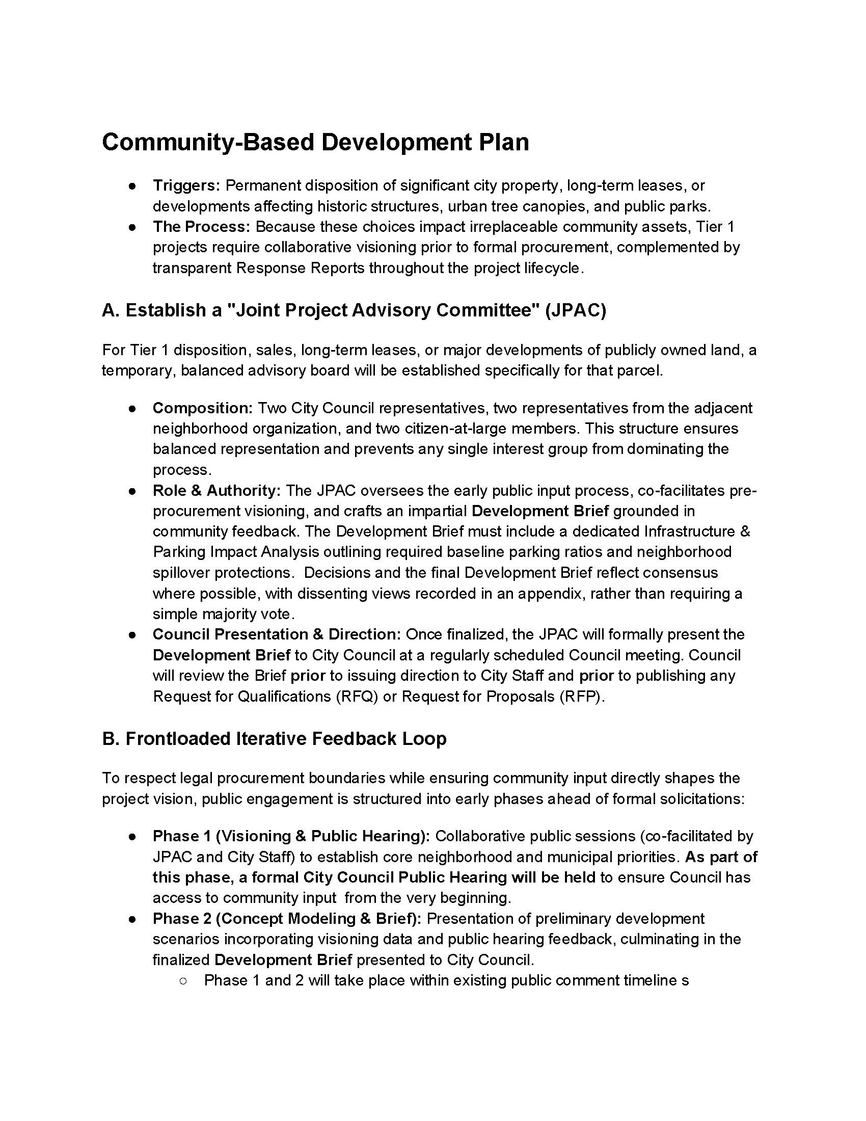 Community-Based Development Plan