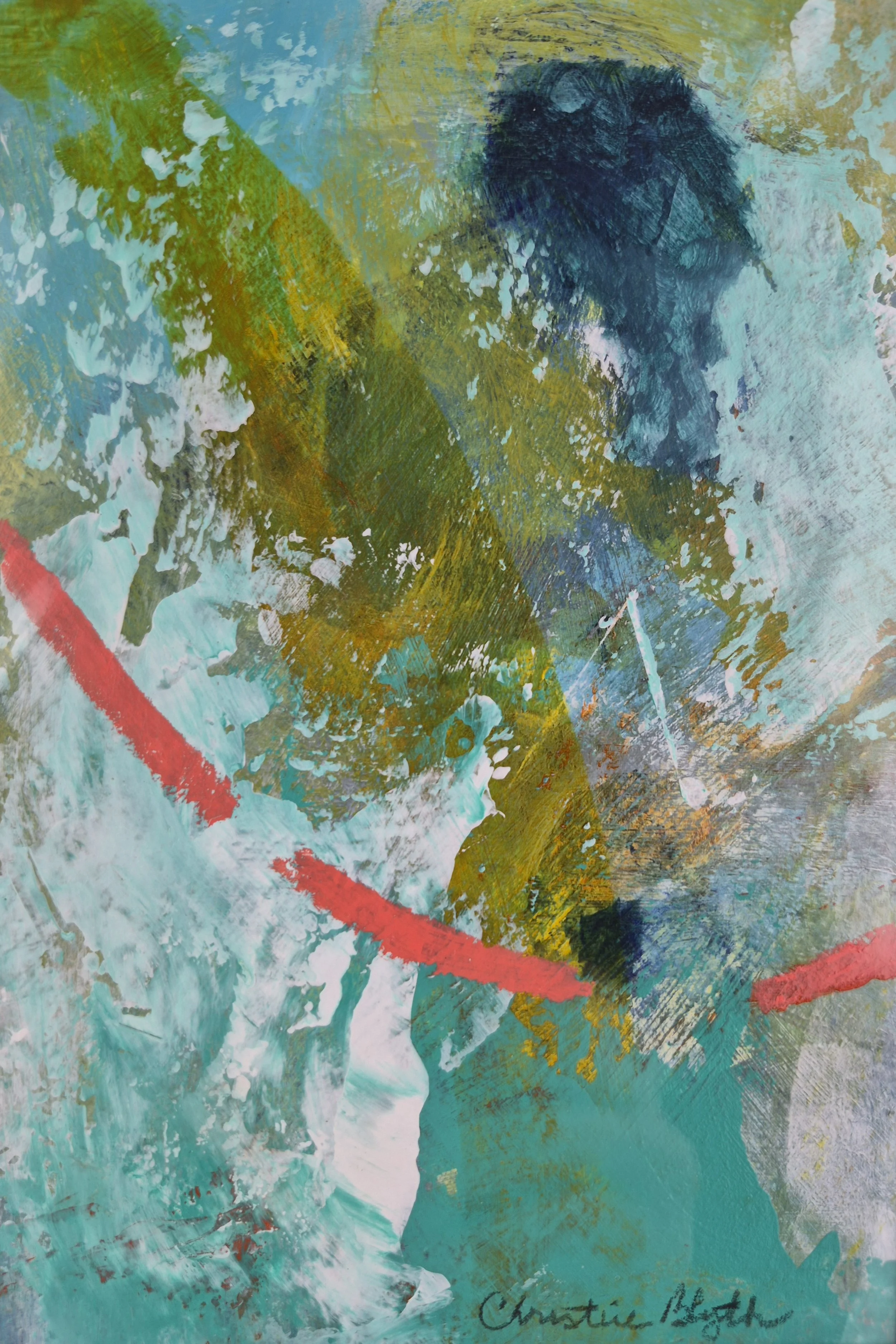 Quiet Currents
 7" x 5" x 1.5"     
acrylic, matted and framed
 $195 USD