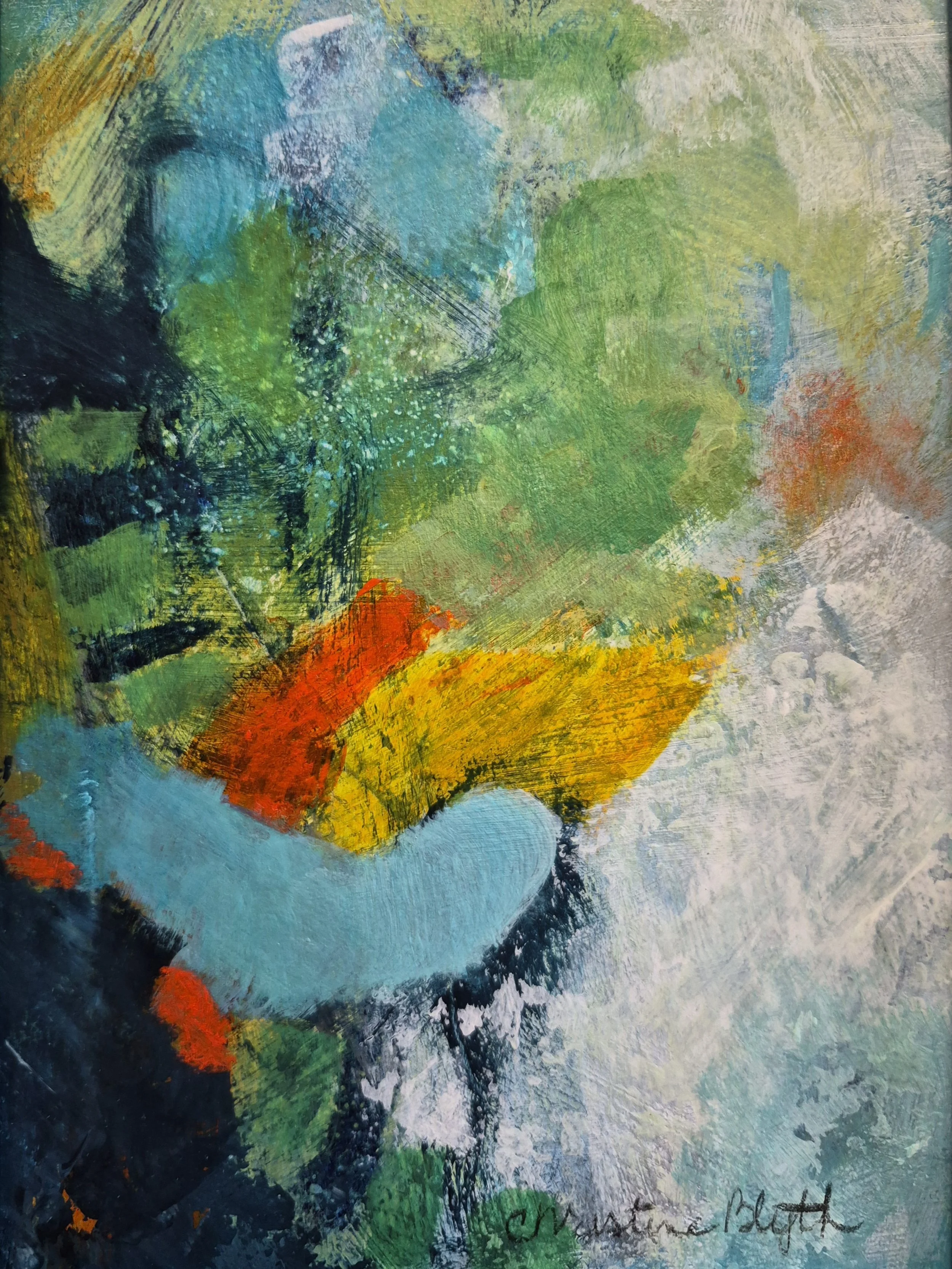 Just Below the Surface
 7" x 5" x 1.5" 
acrylic, matted and framed
 $195 USD