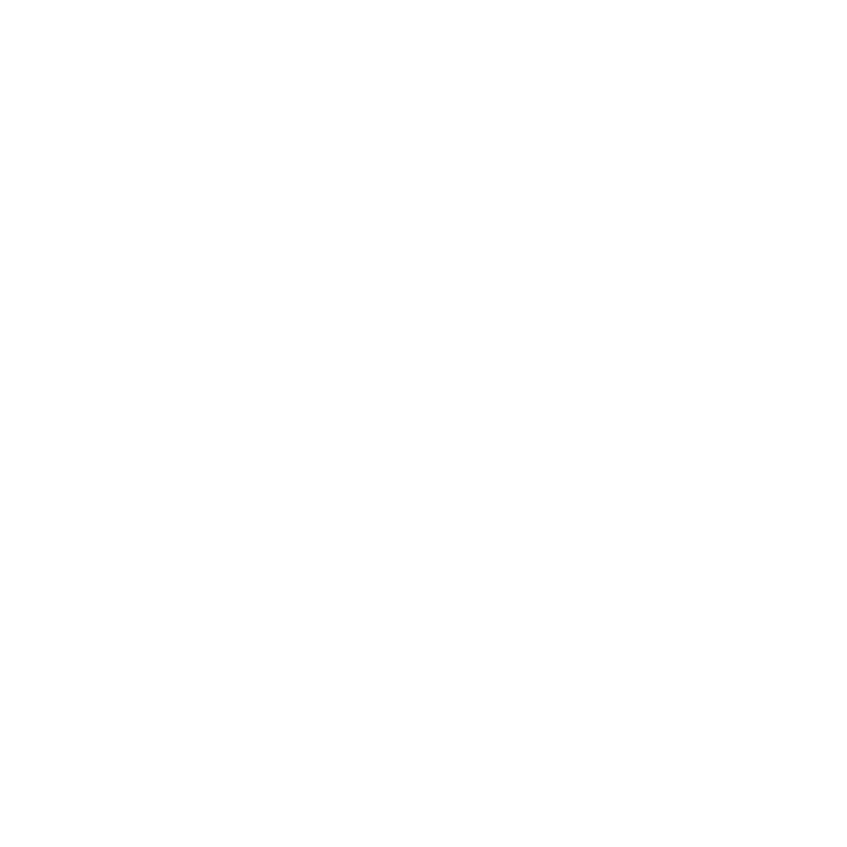 Black and white abstract design resembling a question mark formed by a stylized flower with two petals and a curved stem.