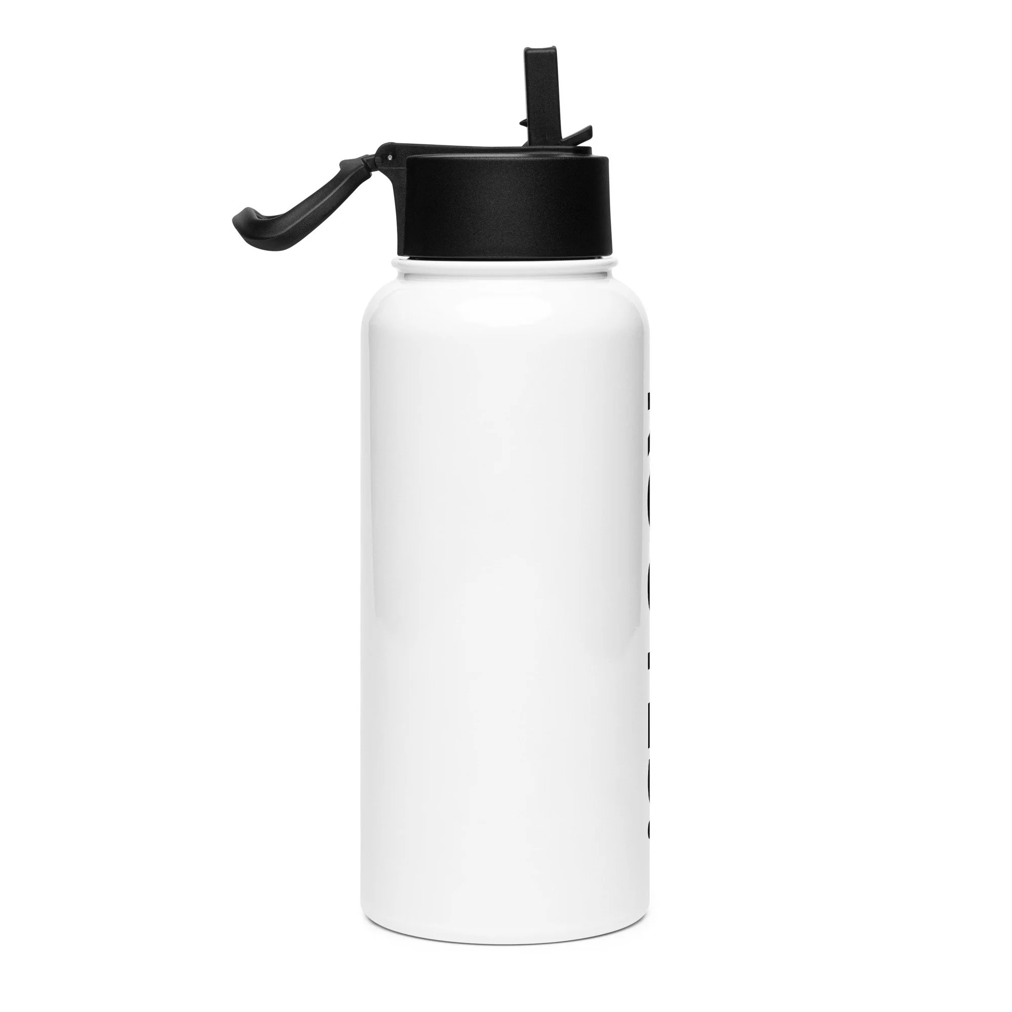 ROUTES. - Stainless steel water bottle with a straw lid