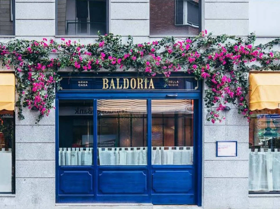 Rótulo en oro 22Qt para Baldoria, restaurante Italiano
