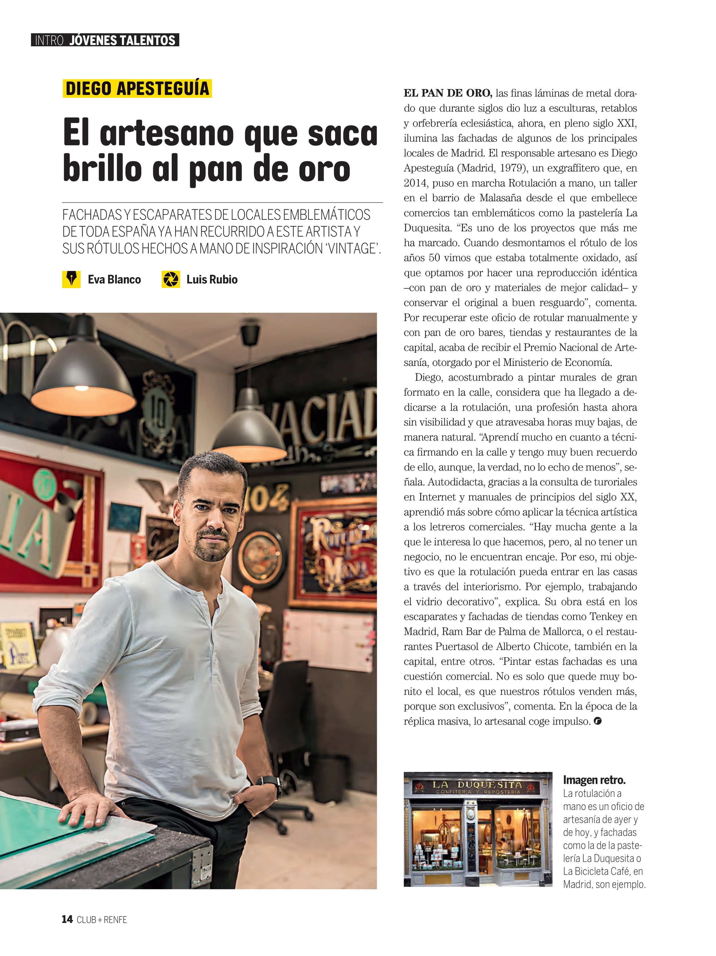 El artesano que saca brillo al pan de oro: Revista Club + Renfe