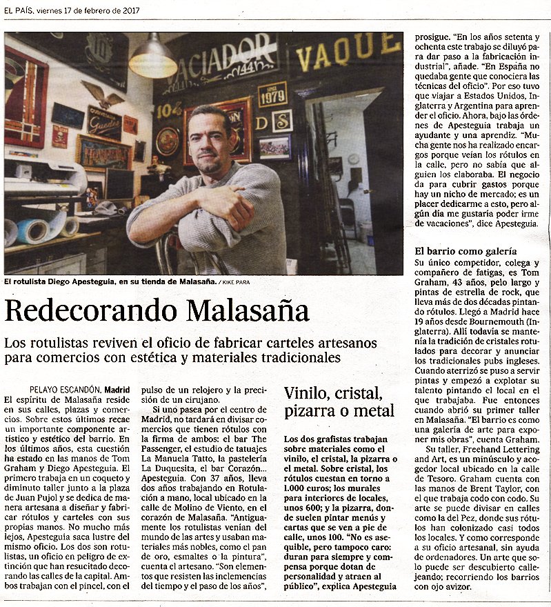 «Redecorando Malasaña» El Pais Madrid
