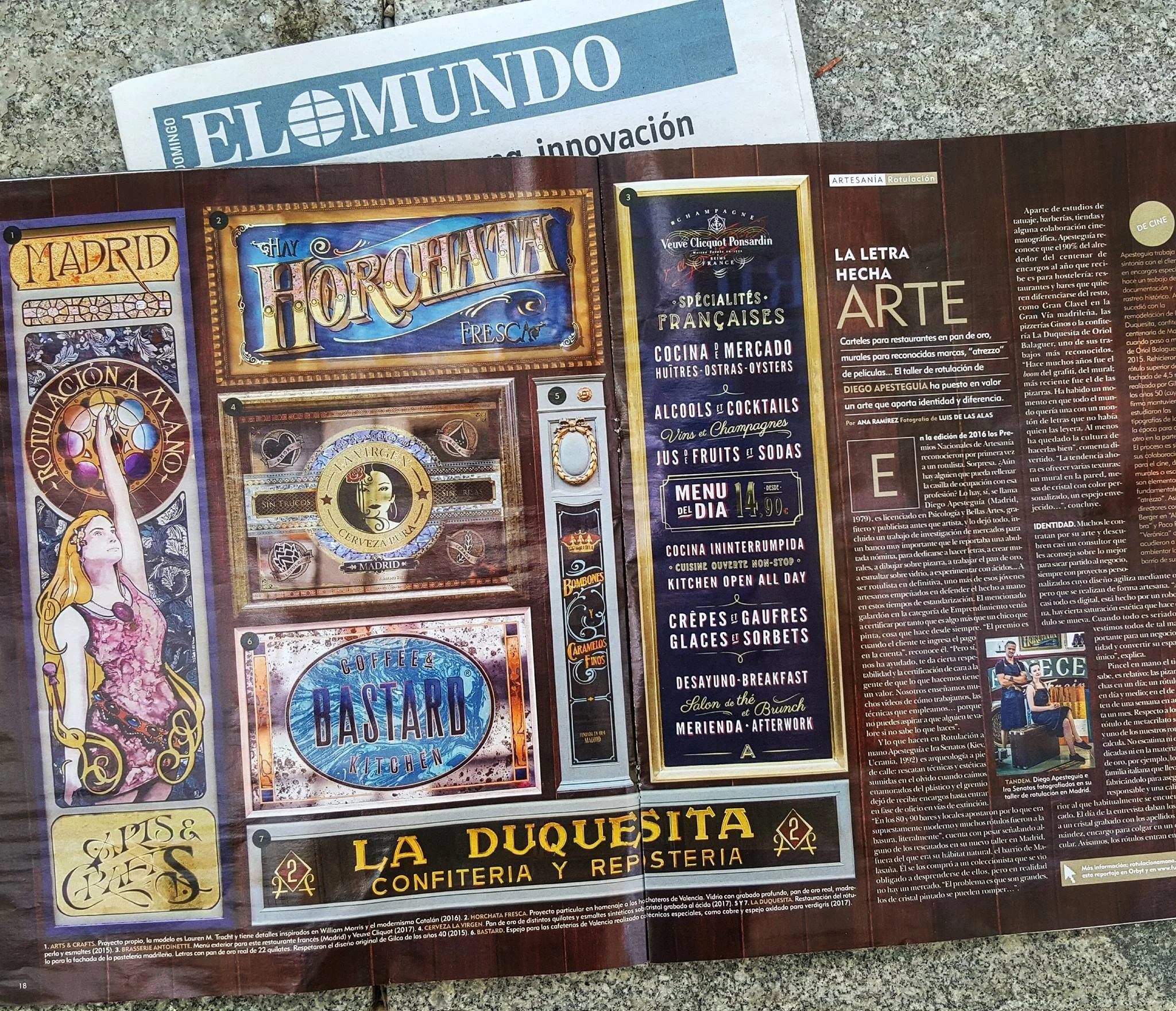 En Fuera de Serie, el suplemento de Expansión y El Mundo: Rotulación a mano firma las fachadas de los locales de moda