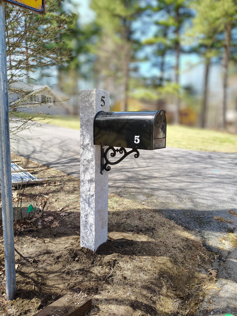 custom engraving on front of mailbox post