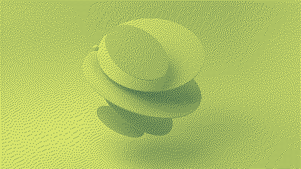 Close-up of several stacked coins on a flat surface, with a greenish tint and a dotted pattern filter.