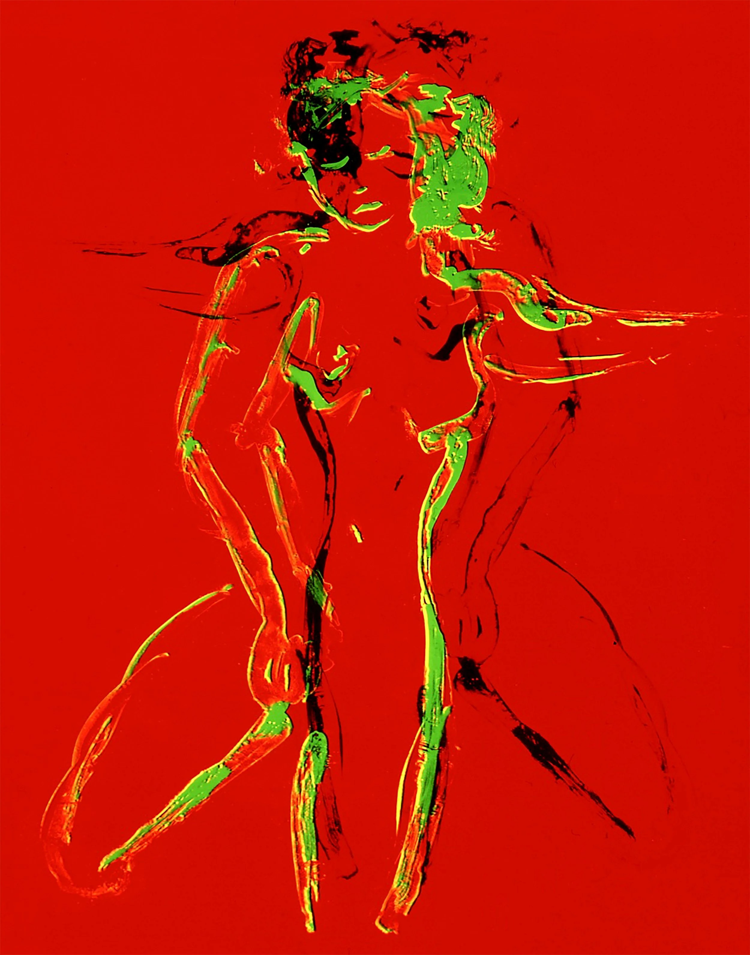 Red Man and Green Woman Cliche Verre