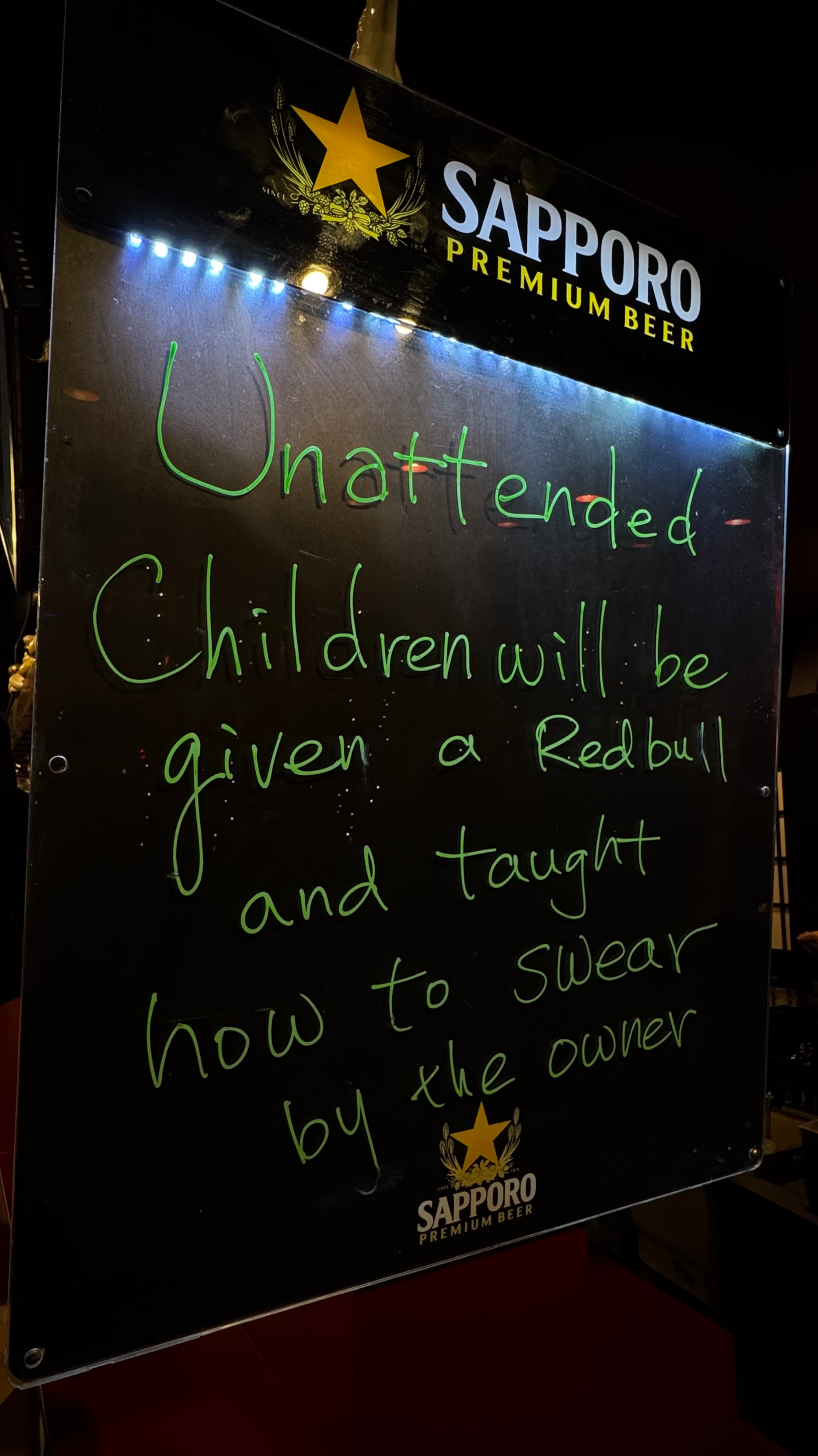 Tokyo Japanese Steakhouse funny bar sign