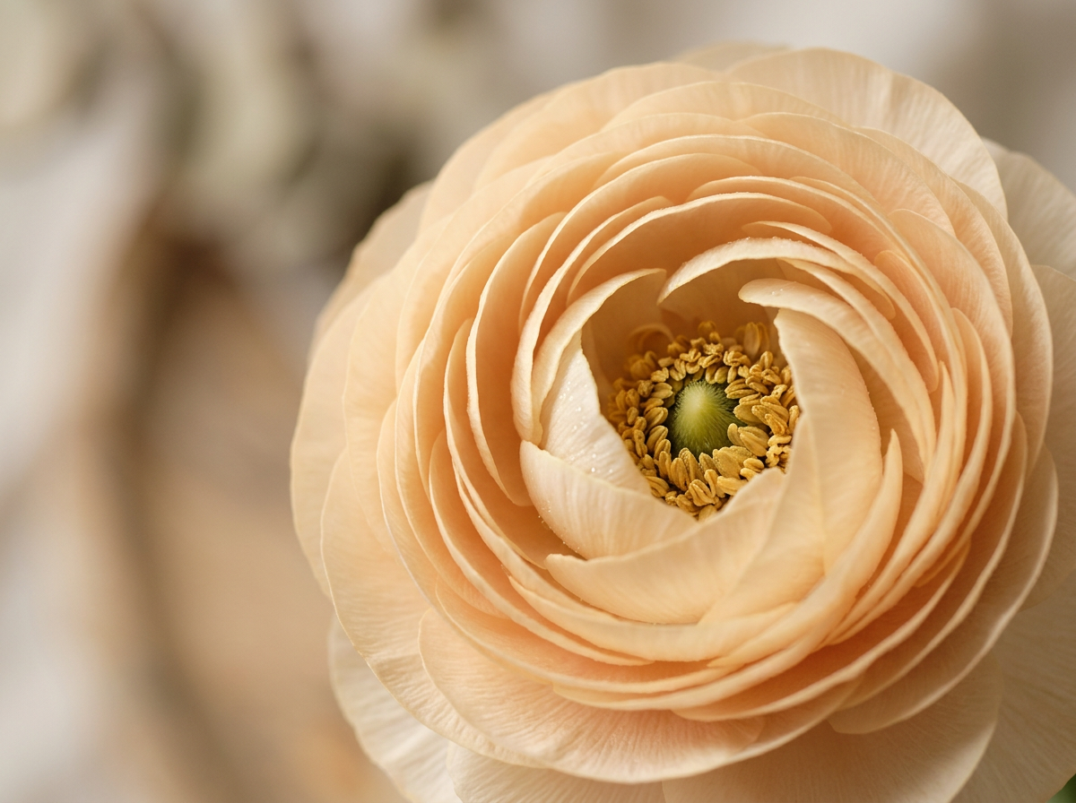 peach ranunculus detal