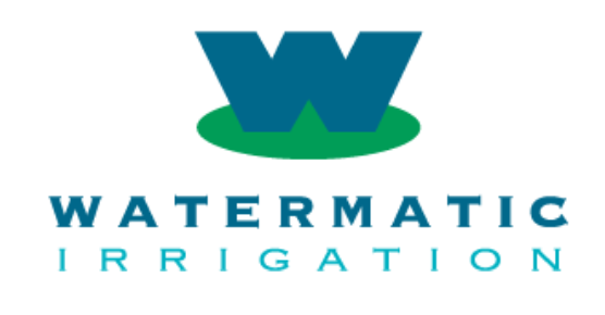 Watermatic Irrigation logo with a large blue W above the words 'Watermatic Irrigation' in blue and turquoise text.