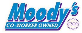 Moody's logo with the text 'CO-WORKER OWNED' and a purple ESOP badge