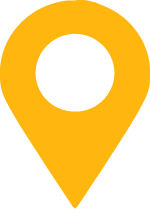 Map pin icon with a yellow background and a black circle inside the pin