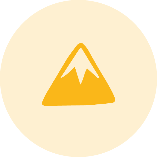 A large yellow circle with a black background.