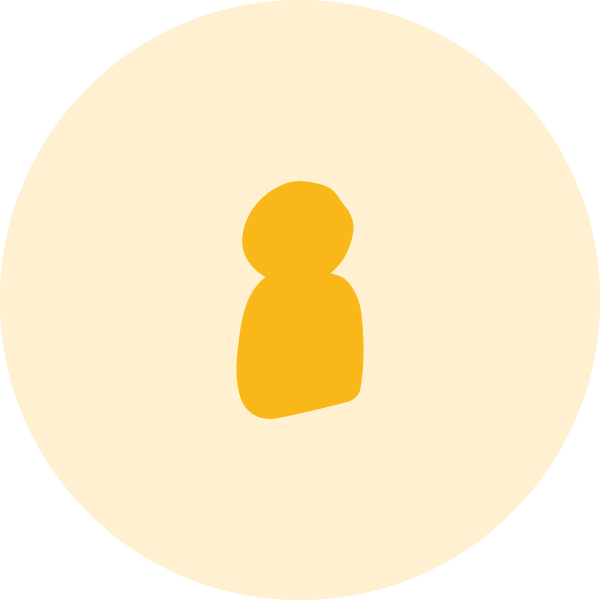Yellow circle with one person