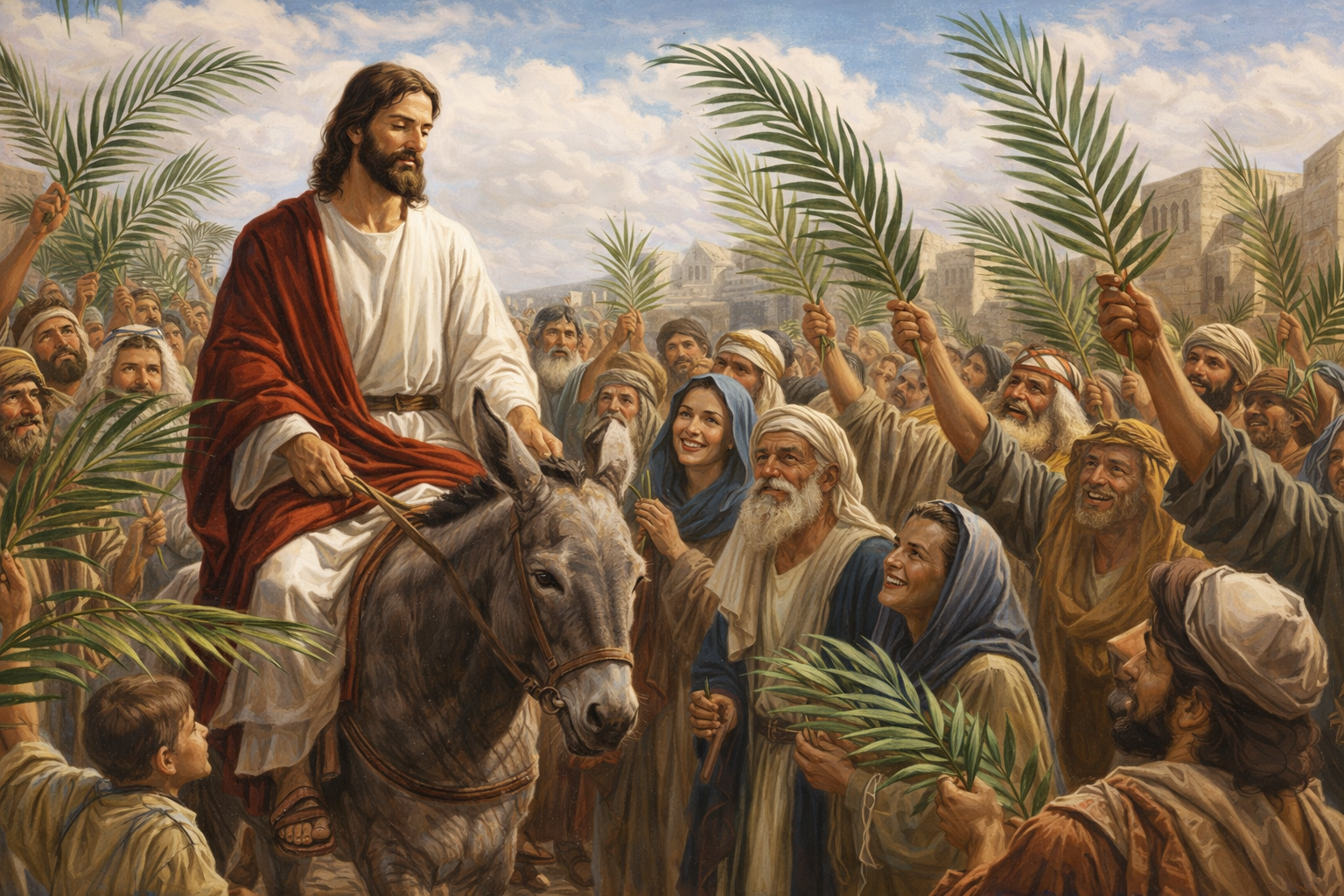 Upcoming events including Palm Sunday