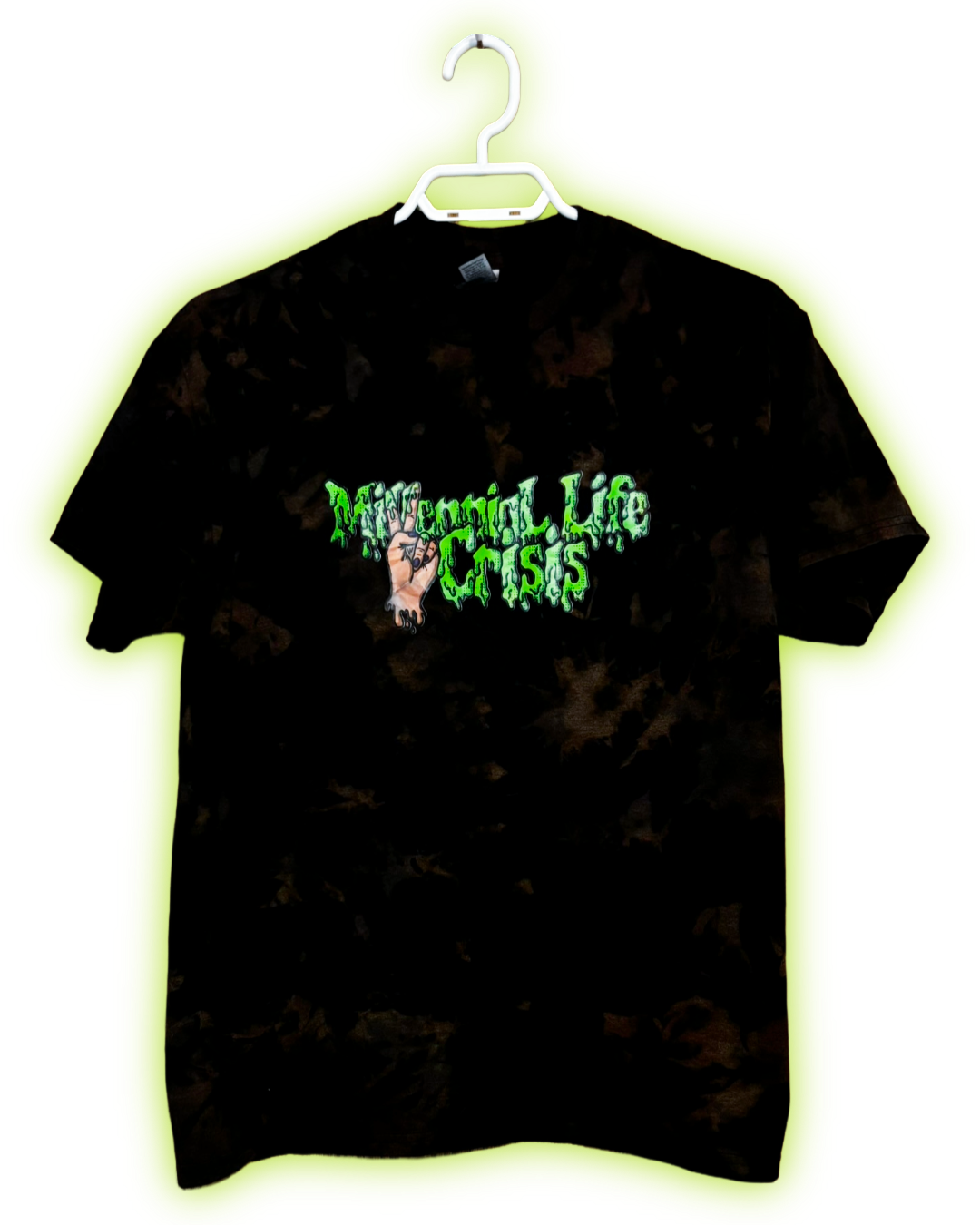 'Oil Spill' Upcycled Tee (Gildan Dryblend, Medium, Fitted, Scrunch dye)