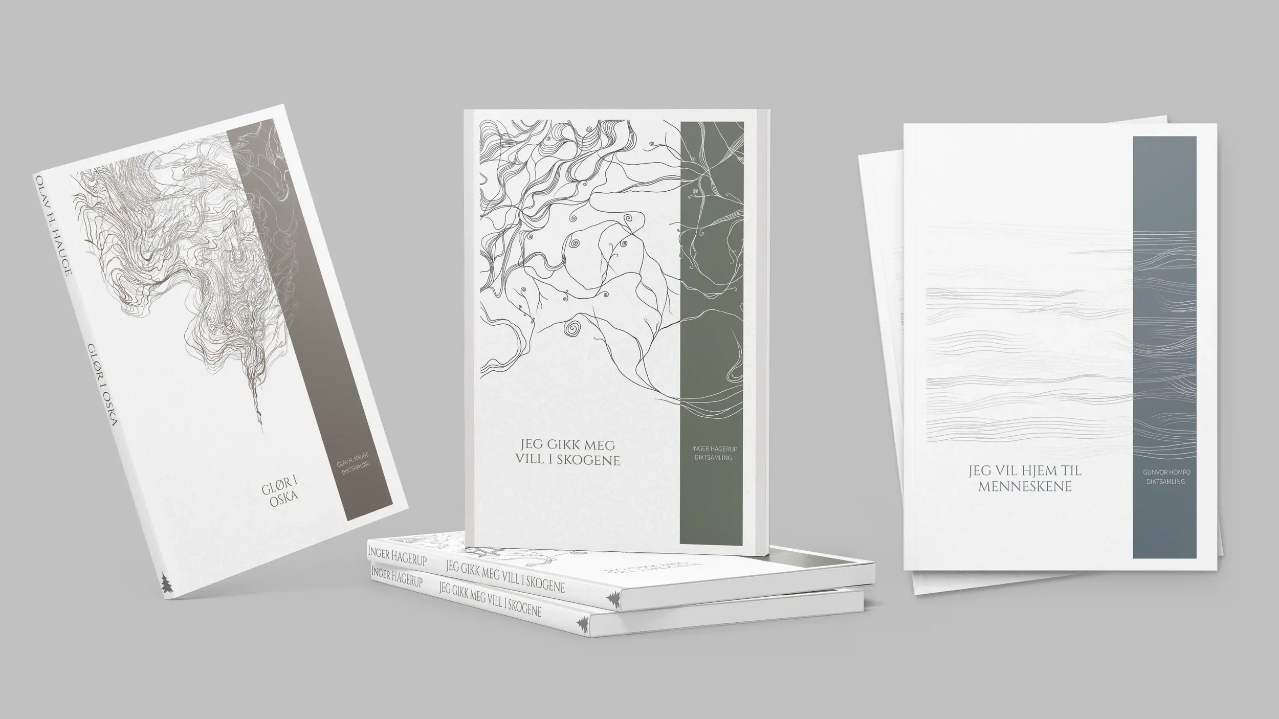 Mockups av poesiserie omslag