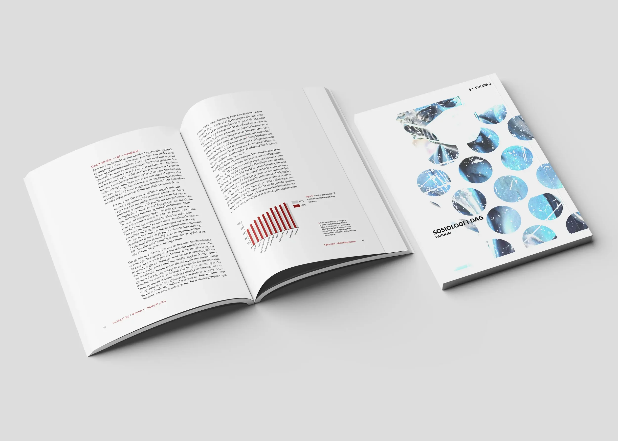 Mockup av sosiologi idag innmat og omslag