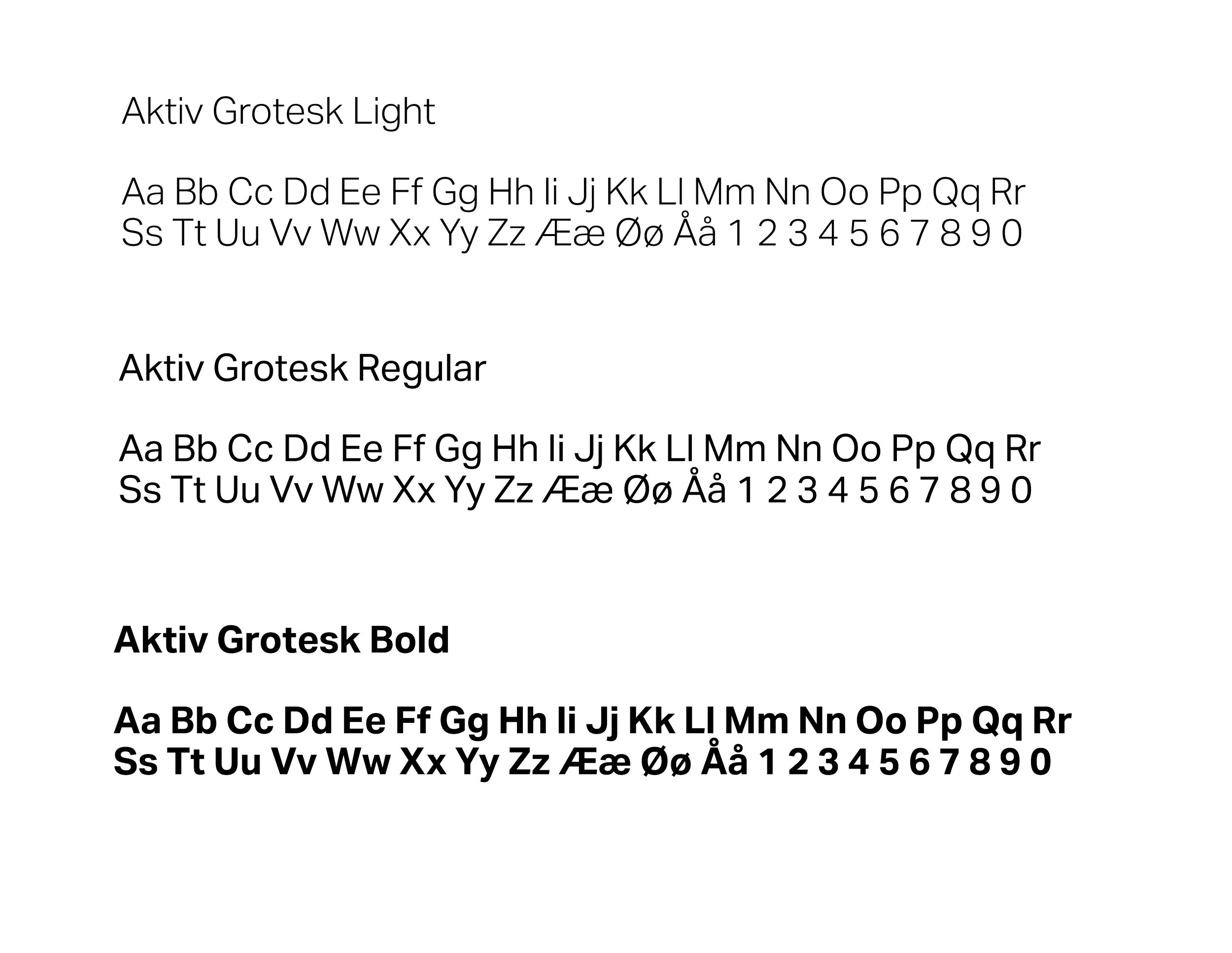 Skrifttypen aktiv grotesk