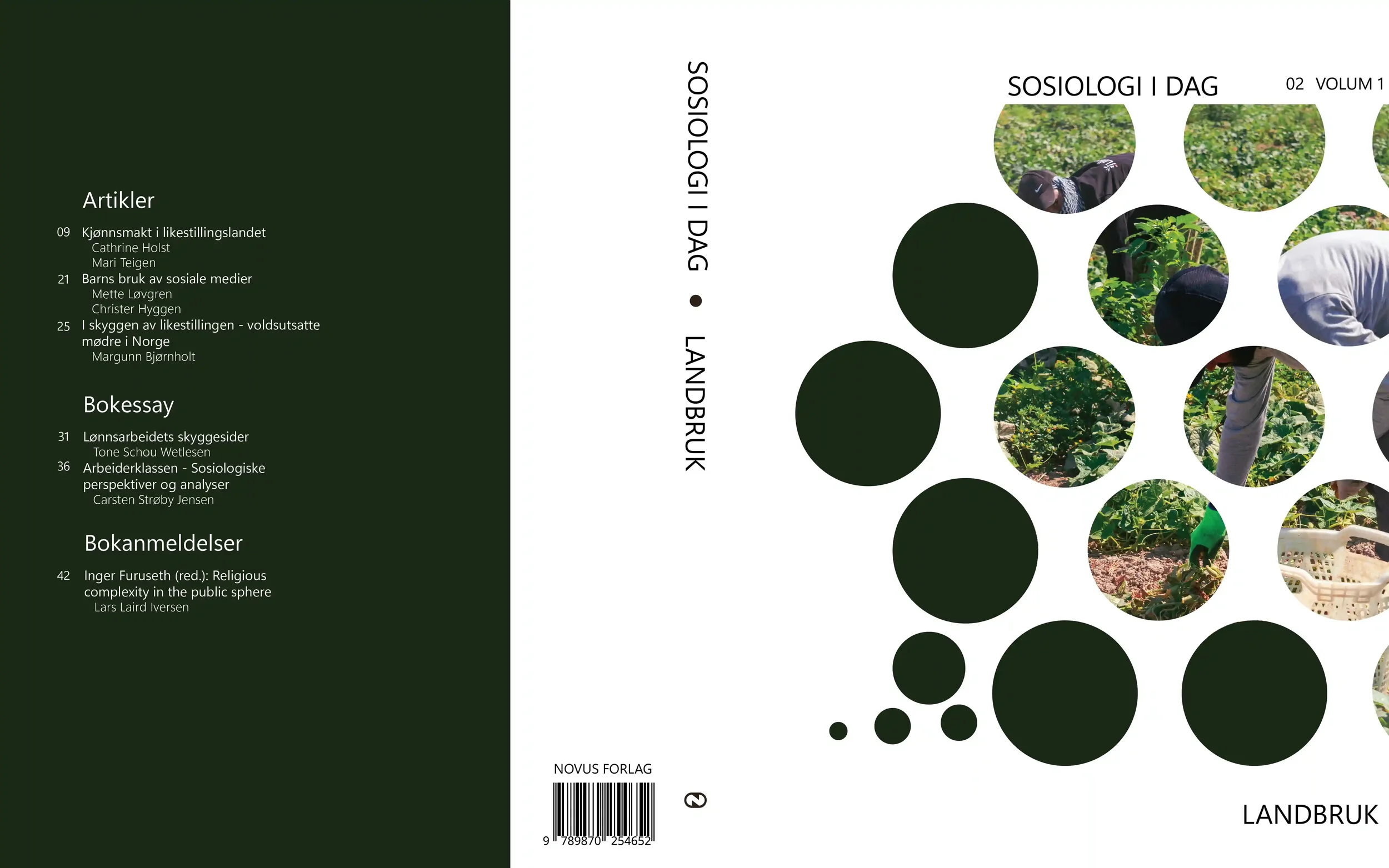 Sosiologi i dag omslag, volum 1, nr 2
