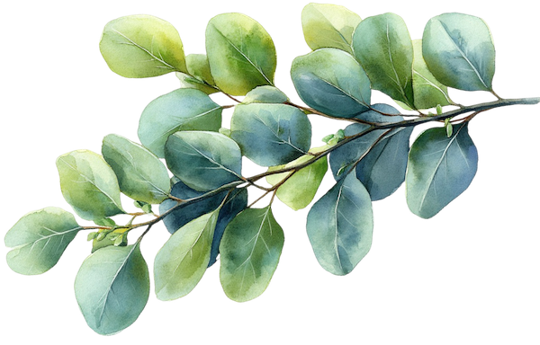 Green leaves on stem