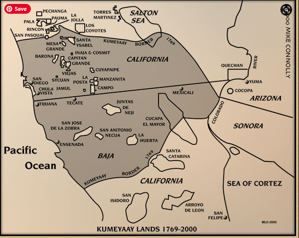 Map of the Kumeyaay people's land