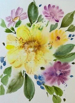 Sunflower bouquet in Watercolor