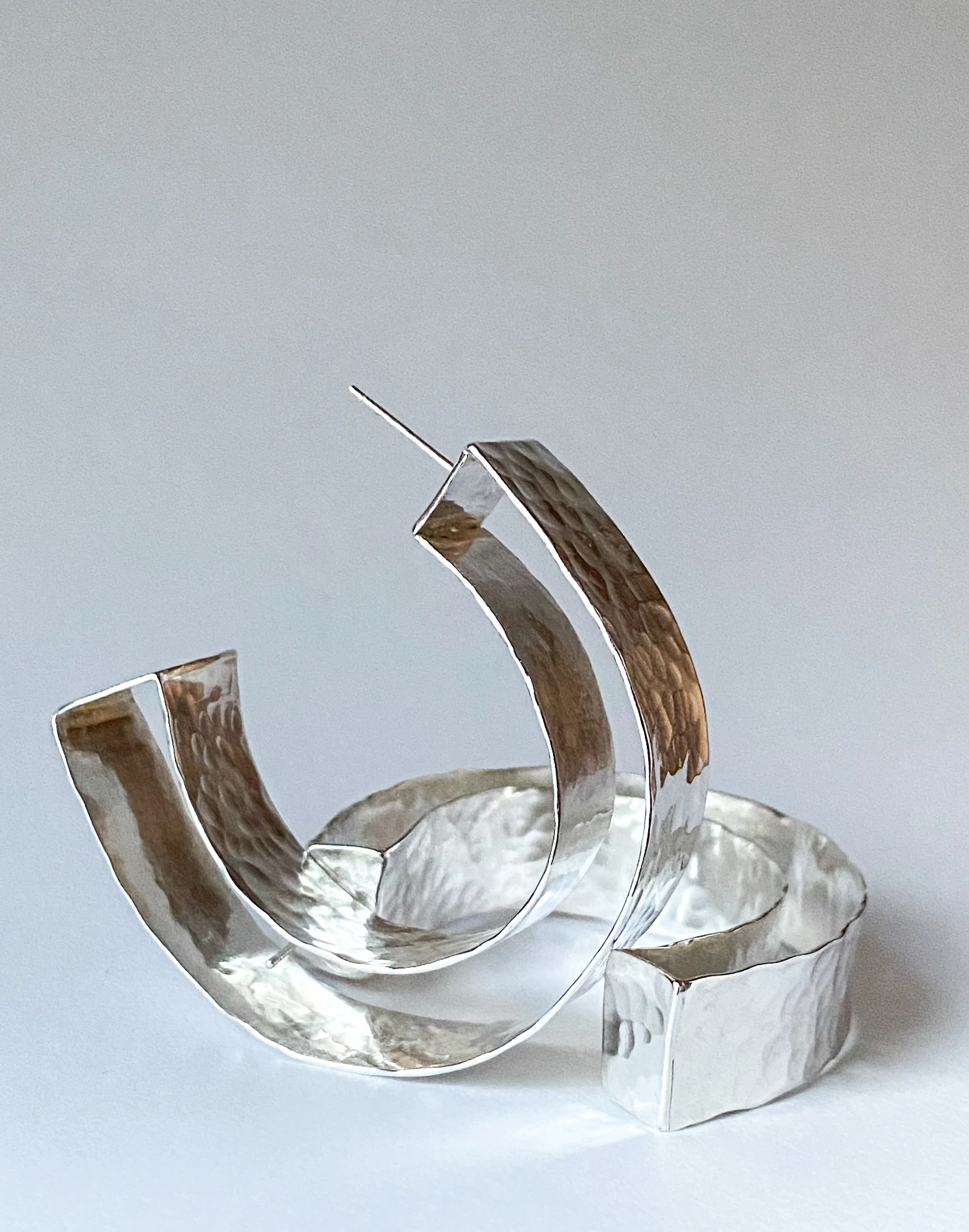 Recycled sterling silver earrings