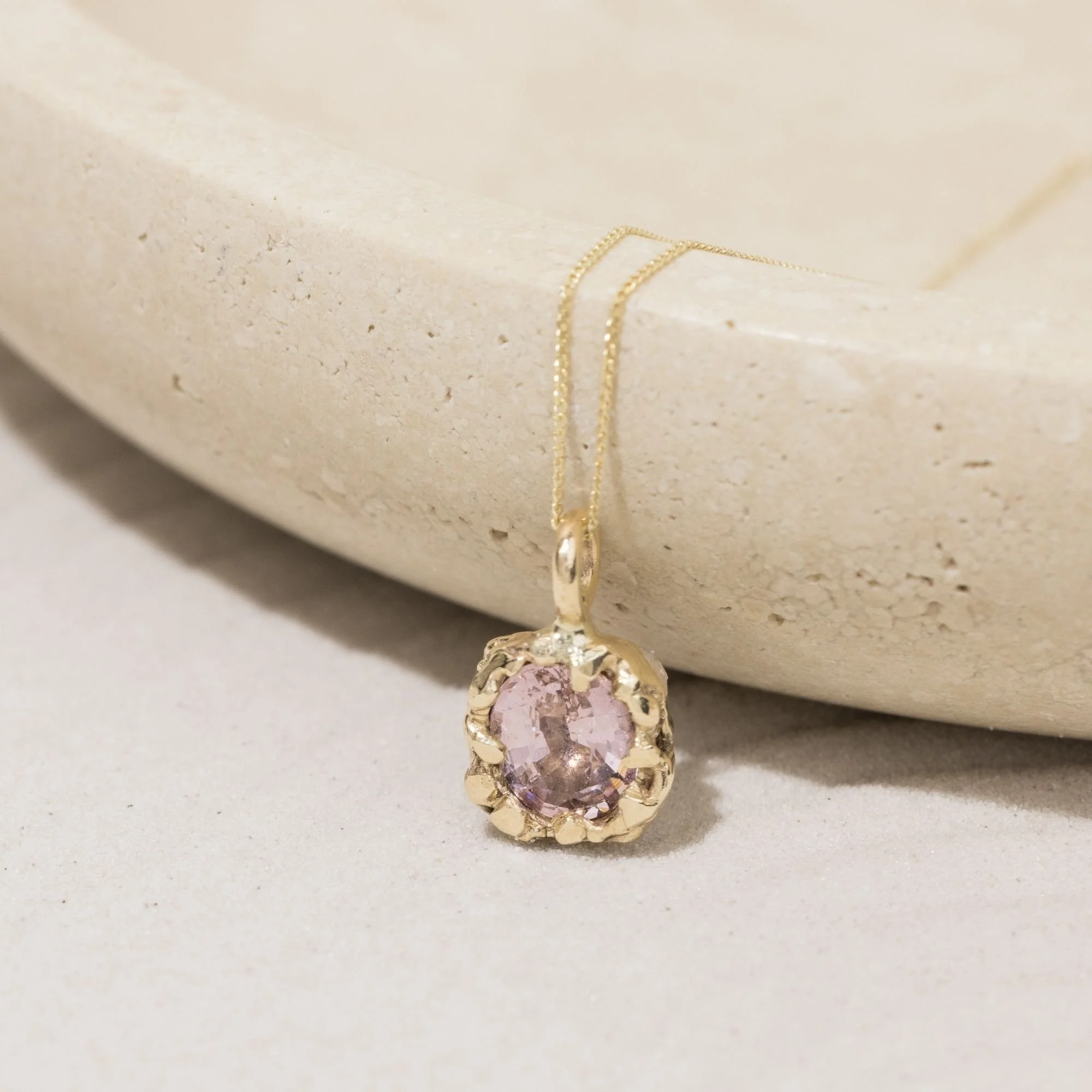 Lavender Sapphire & Gold Necklace - 9ct Gold