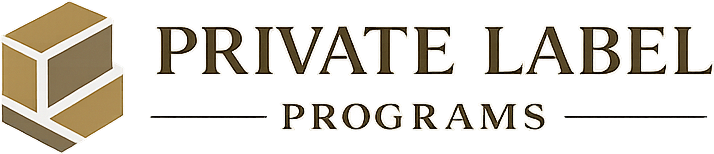 Private Label Programs logo with a stylized cubic icon and text.