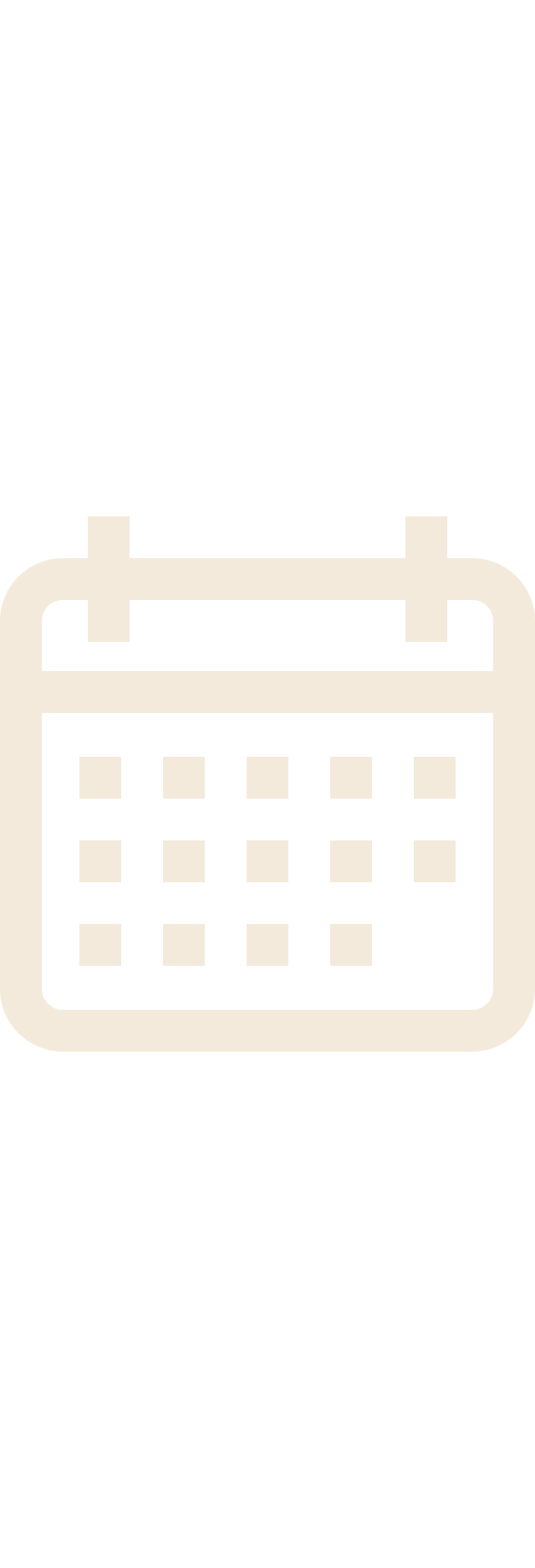 Icon of a calendar with two rings at the top.