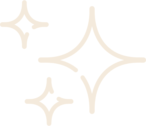 White star-shaped sparkles on a black background.