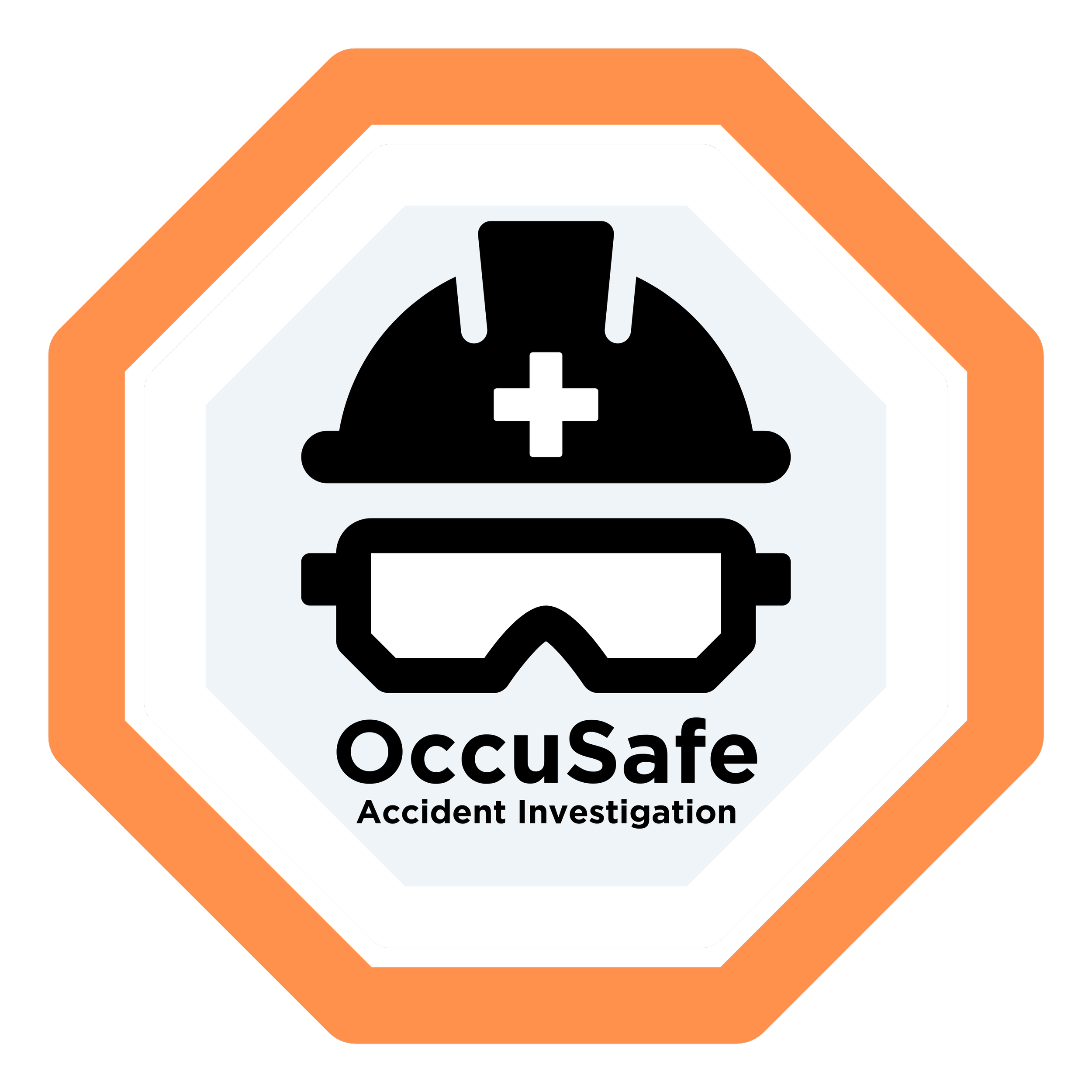 OccuSafe hazard warning sign indicating accident investigation