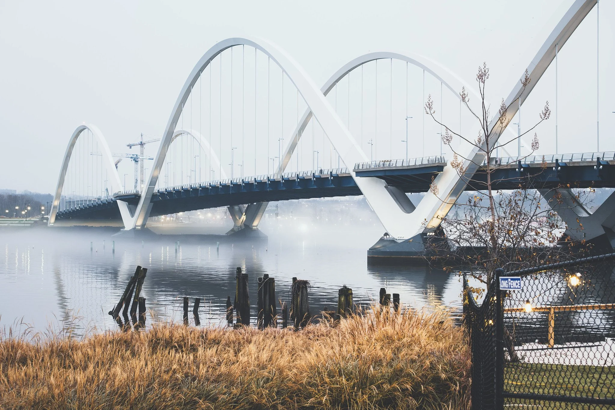 Frederick Douglas bridge with mist