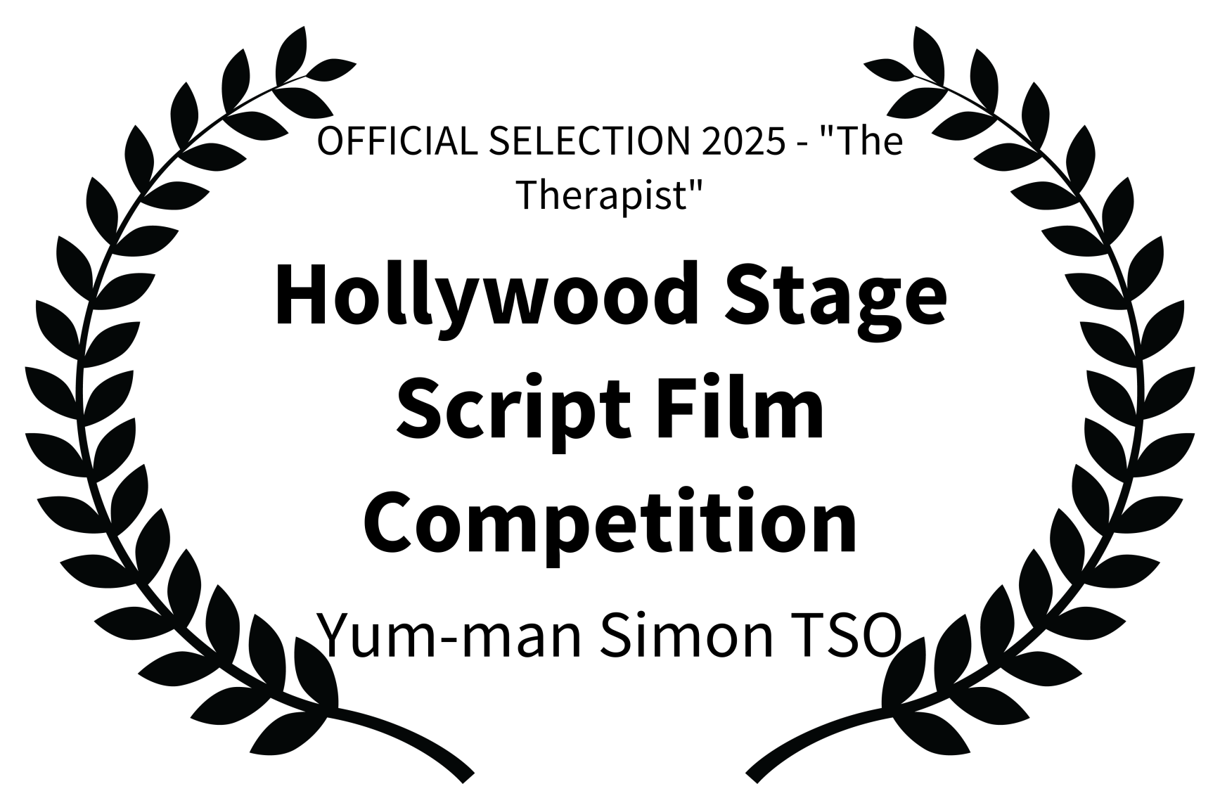 OFFICIAL SELECTION 2025 - The Therapist - Hollywood Stage Script Film Competition - Yum-man Simon TSO.png