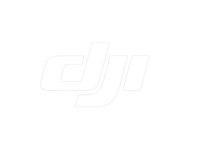 Black background with white DJI logo in the center