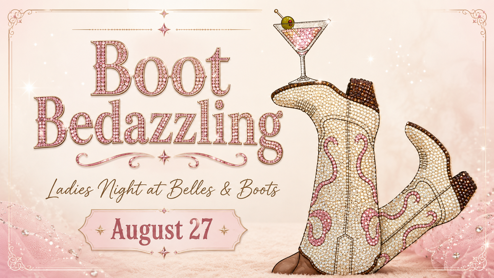 Boot Bedazzling at Belles &amp; Boots
