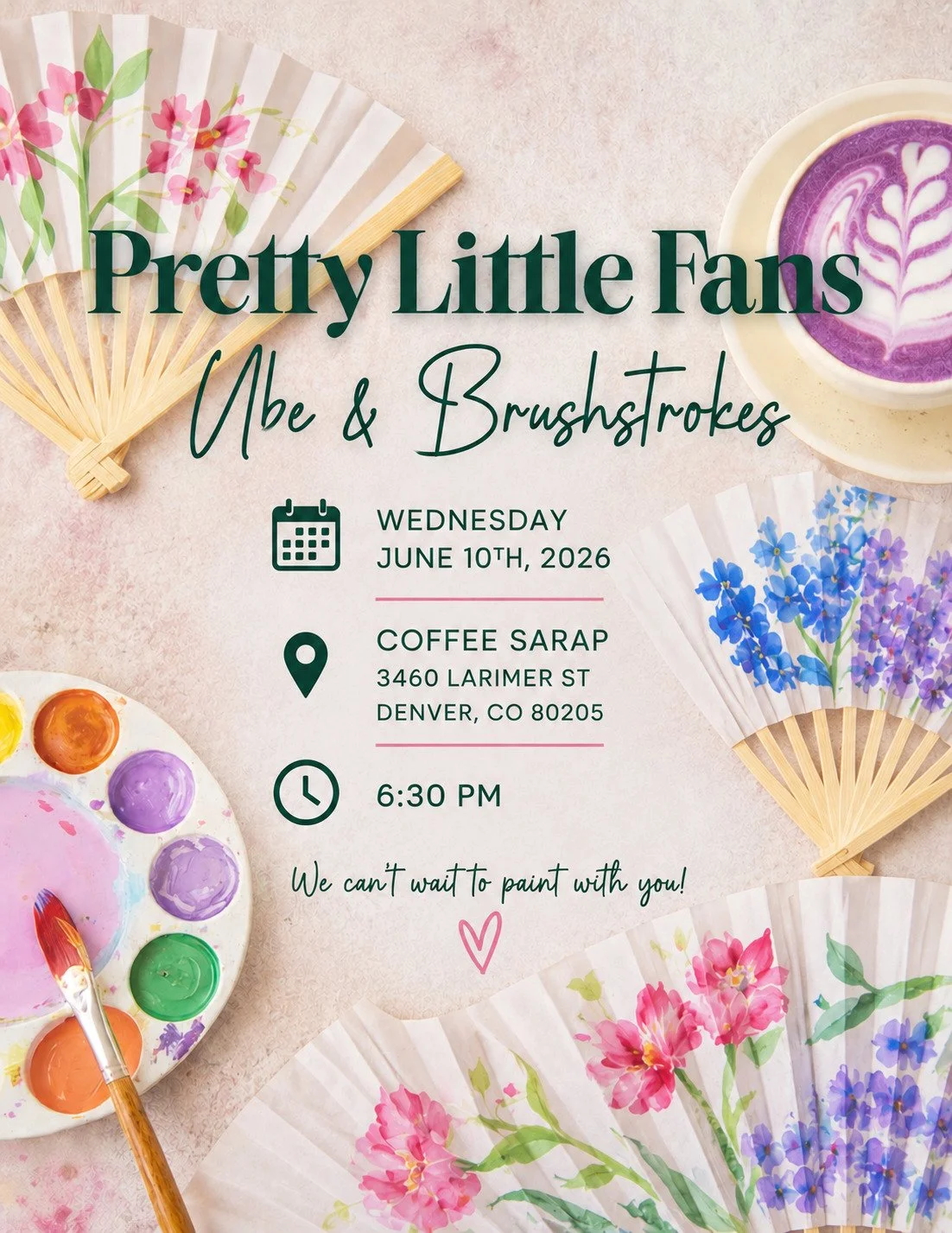 Pretty Little Fans: Ube & Brushstrokes