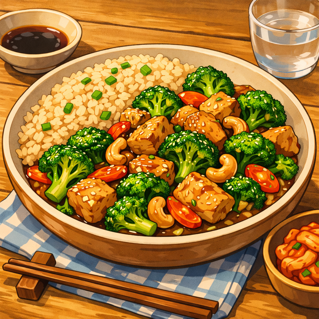 gut healthy meal with broccoli and nutrients