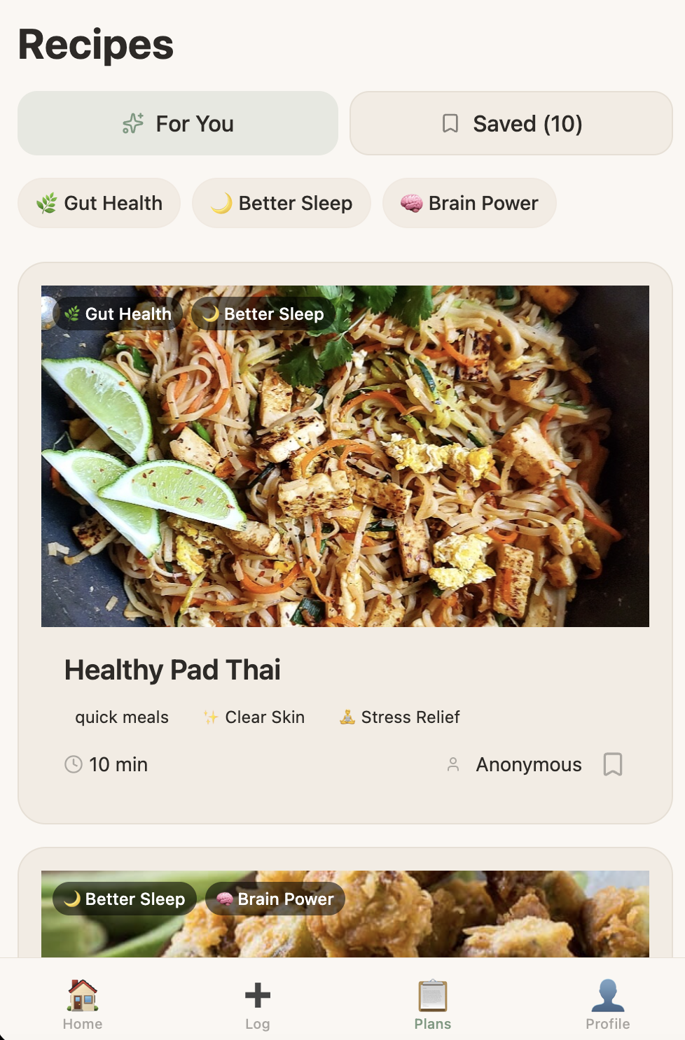 Nutrition tracking app that optimizes recipes for specific nutrition goals