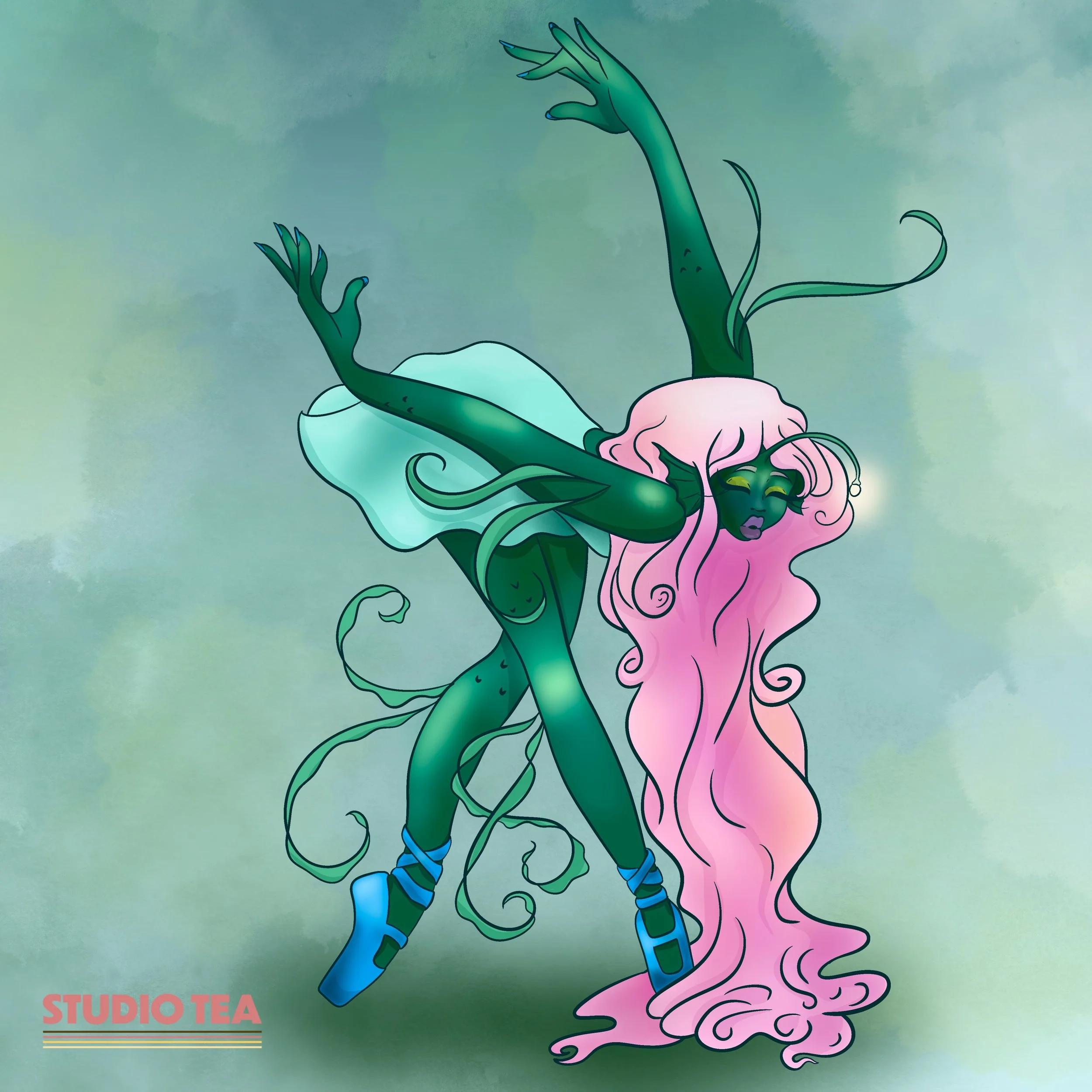 Ballerina Anglerfish has been a concept in my head for a while 🩰🐠 #digitalart #artist #illustration #art #characterconcept