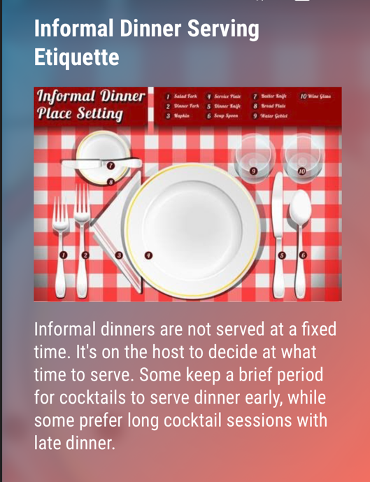 Dining Etiquette (Youth & Adult Pathways)
