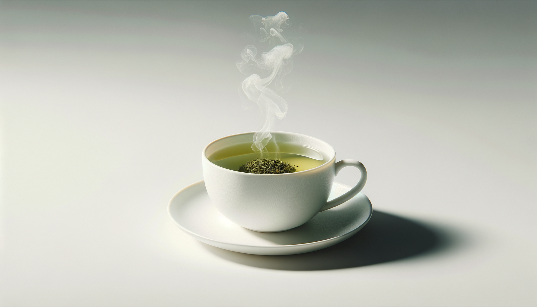 steaming cup of green tea