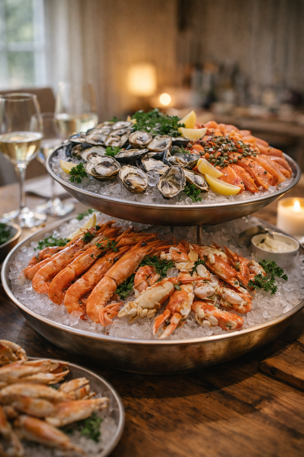 Seafood platter prepared by private chef in Scotland